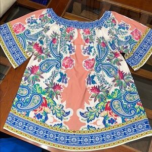 Jealous Tomato Floral Paisley Off-Shoulder  Dress